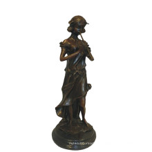 Musique Décor En Laiton Statue Flûte Fée Artisanat Bronze Sculpture Tpy-958